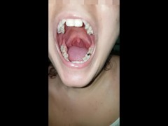 Girl Open Wide Mouth and Burping