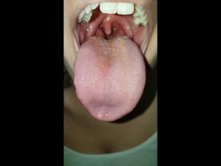 Girl Open Wide Mouth and Burping