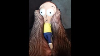 Giantess Finds and Crushes and Tramples Little Man (Morty Plush)