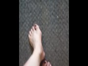 Preview 1 of Barefoot Giantess Walking Around and Creaking the Floor