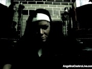 Preview 4 of BBW Nuns Angelina Castro & Sam 38G Spank & Fuck Their Twats!