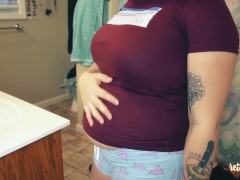 GFE Feedee Wardrobe Fail w/ Button Pop