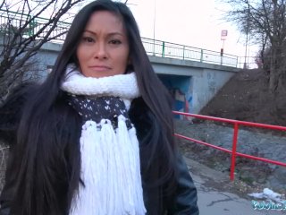 Public Agent Hot Thai beauty fucked hard in horny gas station toilet fuck screenshot number 1