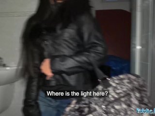 Public Agent Hot Thai beauty fucked_hard in horny gas station toilet fuck