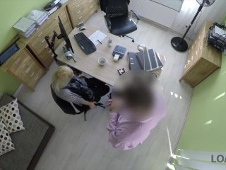 LOAN4K. Blonde angel gives her nice shaved pussy to strange agent