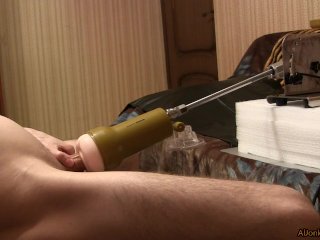 Sex machine polishes my hard cock