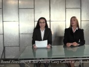 Preview 1 of Bound Newscasters - Tape Bondage Lesbian Domination - Casey Calvert Trailer