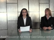 Preview 2 of Bound Newscasters - Tape Bondage Lesbian Domination - Casey Calvert Trailer