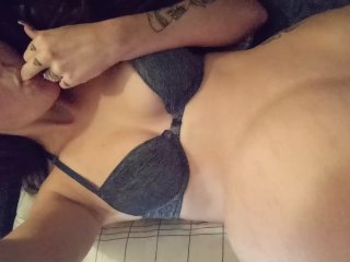 horny teen, masturbation, big tits, tattooed women
