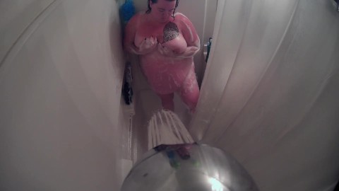 Chubby : Chubby wife in the shower