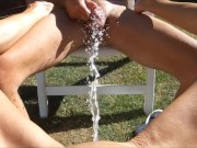 Preview 1 of new piss games public outdoor peeing each other on girl pussy pissing pov