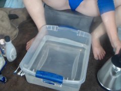 Beautiful Goddess soaks feet paints toes and rubs them down with oil