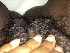 Fetish Extremely Hairy Creamy Ebony Pussy