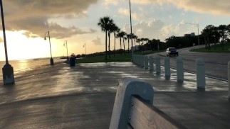 Schöne Aussicht und schöner Spermaschuss