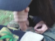 Preview 3 of Quick Blowjob And Fucking In The Forest