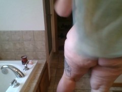 Pawg BBW Sunny Flowers drying off after shower
