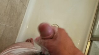 Jerking off my soapy dick