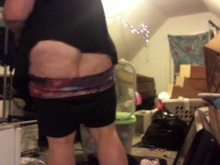 buttcrack putting clothes away