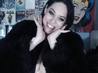 solo female, point of view, fur coat milf, solo
