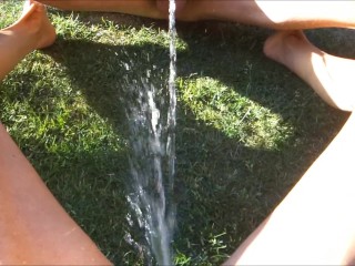 Extreme Outdoor Piss Pee Game Private Couple Piss in Pussy Body and Dick