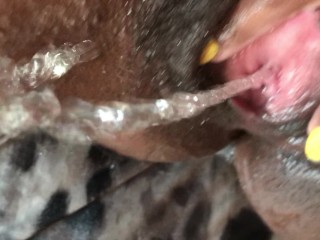 Cumming, Fingering & Peeing all over Myself. EXTREME CLOSE UP