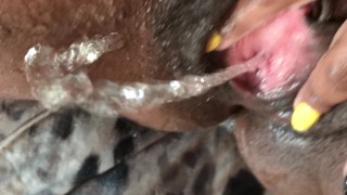 EXTREME CLOSE UP Of Cumming Fingers And Peeing All Over Myself