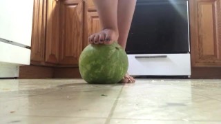 Crushing a watermelon