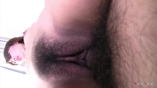 Big ass asian gifted with loads of cum on hairy pussy scream when cum
