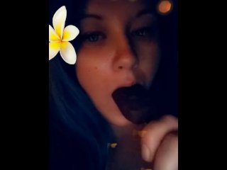 babe, ice cream blowjob, late night, big lips blowjob