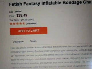 Fetish Fantasy Opblaasbare Bondage Stoel Black $38.49 per Stuk