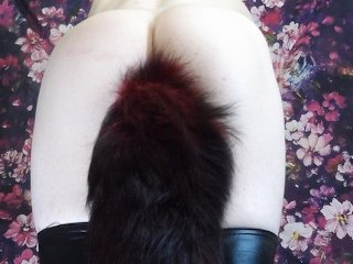 fox tail, buttplug tail, solo male, anal
