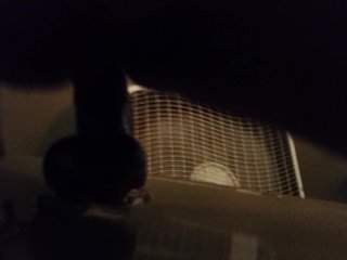 Riding the toy cock