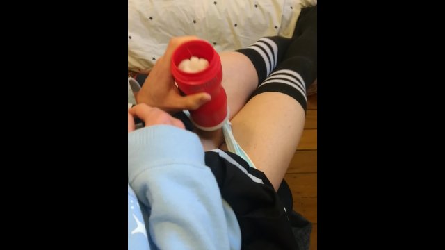 Cute crossdressing femboy shows you how he gets off