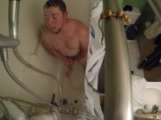 guy finds shower and masterbate teases