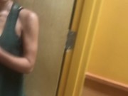 Preview 5 of Blowjob in a Popeyes restroom cum in mouth and swallow