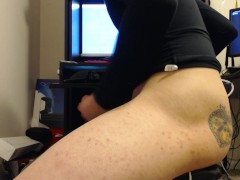 Foxy Femboy Jerks Off to Porn With an E-Stim Plug in Their Ass