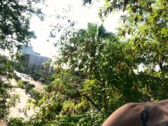 Kimber Veils strips down and fingers herself on the roof