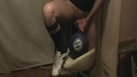 hung soccer cock football fun in blue