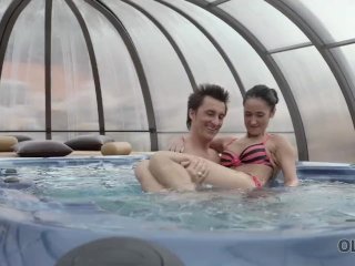 OLD4K. Old lover nicely penetrates black-haired chick from behind