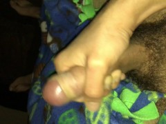 Horny step son records himself busting a huge load slowing coming out
