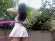 Preview 4 of Hula Hooping with no Panties TONS of Upskirt ♡