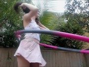 Preview 5 of Hula Hooping with no Panties TONS of Upskirt ♡