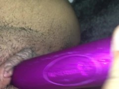 Teen masturbating and creaming quietly out of her thick unshaved vagina