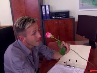 Raunchy conversation makes hot babe Demetris get anal fucked balls deep