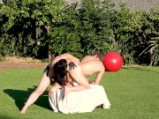 Preview 2 of Up his ass in the grass. Pegging outside with a huge dick