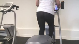 Big Ass in Tight See-Through Pants at the Gym! Had to 
