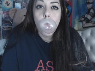 bubble gum, brunette, gum, pov