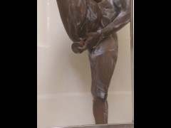 Ebony Teen Fuckd Herself in the Shower