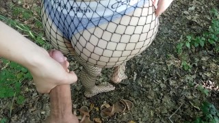 Handjob in the forest