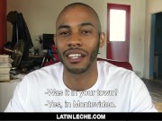 Preview 1 of LatinLeche - Latino stud crams two cocks in his mouth